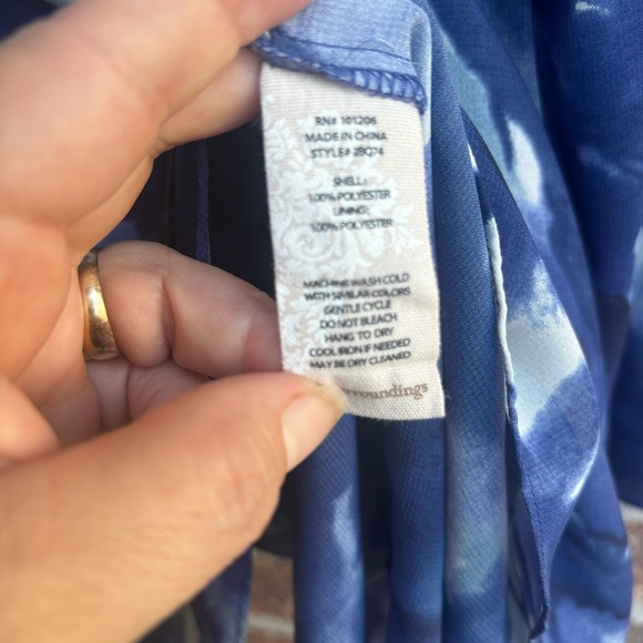 Soft Surroundings Mirabella Blue Watercolor Layered Tunic top - Picture 6 of 7